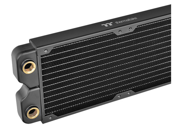 The stainless steel side panel of a Pacific C360 Radiator is on display.